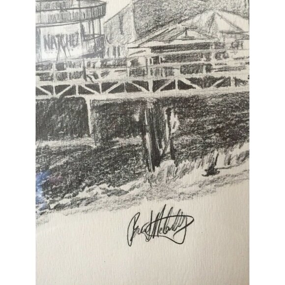 Brent McCarthy Signed Framed Lithograph on paper New Orleans The Natchez ‘81 - Picture 5 of 12